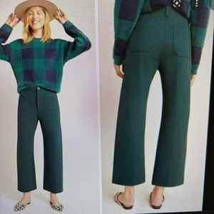 Anthropologie Green Wide Leg Pants